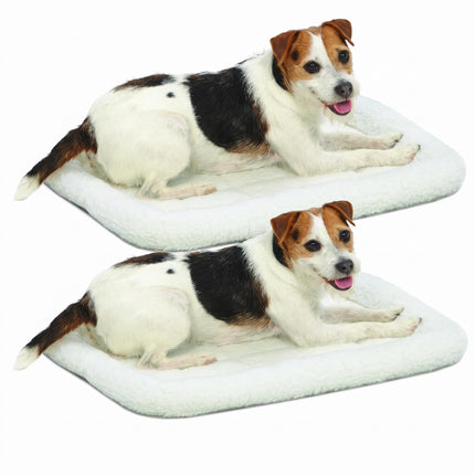 Cama para perros - cojín de soporte de vellón blanco, ultrasuave y lavable a máquina, compatible con jaulas y transportadoras de 24-Inch, para perros de raza pequeña