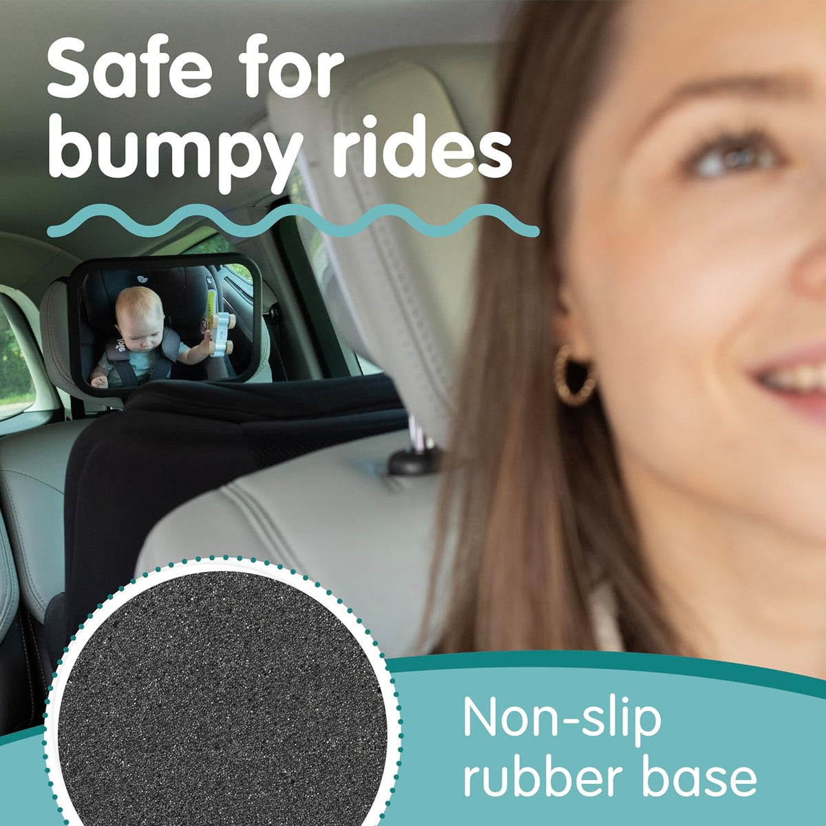 Rear-Facing Baby Car Mirror - Convex, Shatterproof, Shakeproof, 360° Rotation - photo 4