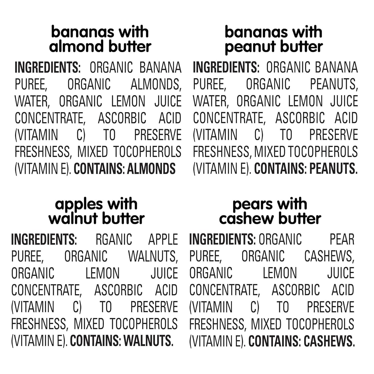 Nutty Blends Stage 2 Fruit & Nut Butter Puree Pouches, 6+ Months, 8 Variety Count - photo 3