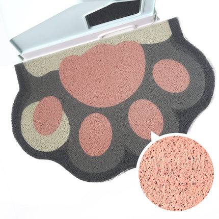 Cute Cat Litter Mat 24”x16”, Litter Box Mat, Litter Trapping Mat, Soft on Kitty Paws, Easy Clean, Anti Slip, Pet Accessories, Door Floor mats - Grey Pink
