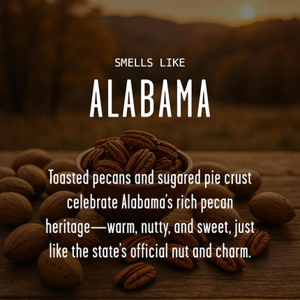 Alabama Gifts, Alabama Decor for Home - 'There's No Place Like Alabama Candle, w/Toasted Pecans & Sugared Pie Crust I Alabama Souvenirs I Alabama State Gifts I 9oz Jar, 50Hr Burn, USA Made