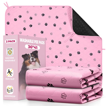 Washable Pee Pads for Dogs, Ultra-Absorbent, 2 Pack 36"x41" Gray