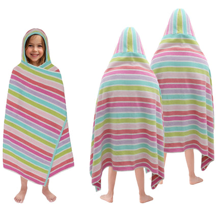 Hooded Bath Towel Wrap - 100% Cotton Soft Hooded Kids Towel