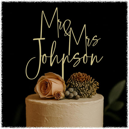 Personalized Wedding Cake Topper – Custom Mr & Mrs Cake Topper with Name or Date – Handmade Wood or acrylic Decoration for Weddings & Anniversaries, Create your own cake toppers!
