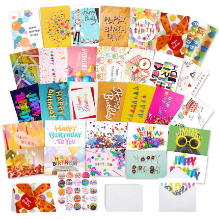 32 PCS Tarjetas de Cumpleaños al Mayoreo con Sobres, 4x6 Surtidas