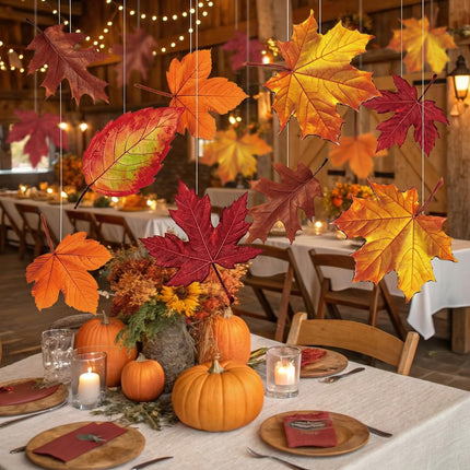 20 Pcs Large Fall Thanksgiving Maple Leaf Hanging Decoration