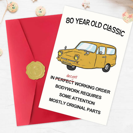 Funny 80th Birthday Card,80th Birthday Decorations & Gifts for Women Men,Happy 80 Year Old Gifts Cards for Dad Mom Grandpa Grandma