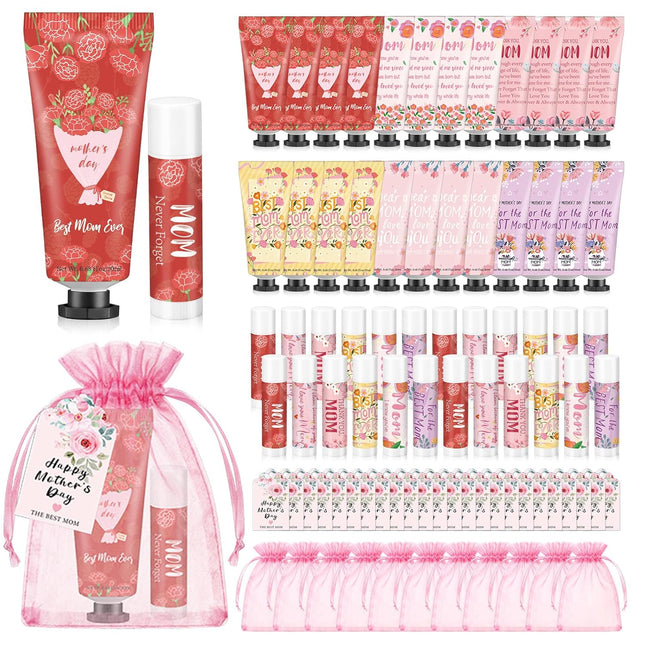 24-Set Mother's Day Hand Cream and Lip Balm Gifts