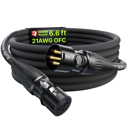 XLR Cables 10ft, Neutrik REAN Connectors, Dual Shielded