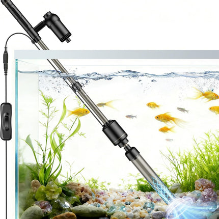 AKKEE Aquarium Vacuum Gravel Cleaner, 18W Electric Fish Tank Cleaner Vacuum, 6 in 1 Multifunctional Aquarium Cleaner for Automatic Water Change, Wash Sand, Water Circulation and Timed Off