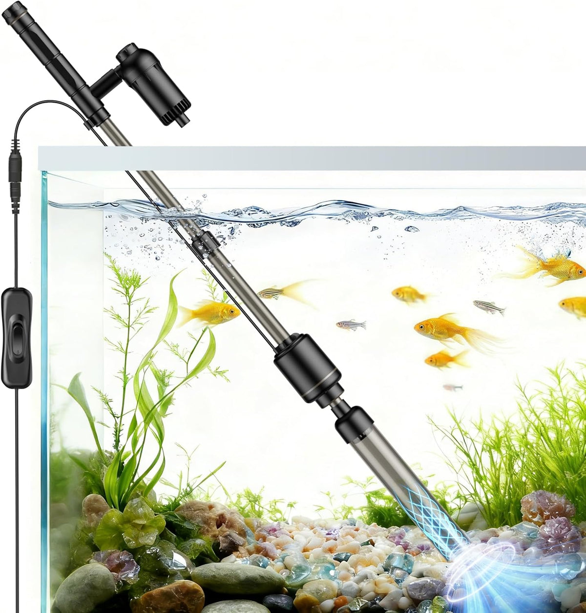 Aquarium Vacuum Gravel Cleaner, 18W Electric Fish Tank Cleaner Vacuum