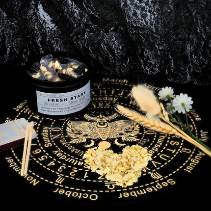 Crystal Candles, Healing Magic Candles, Mind-Body Meditation, Gifts to Encourage Women, New Job Gifts.(Fresh Start)
