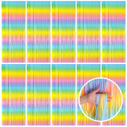 Tinsel Foil Fringe Curtains Wavy Backdrop for Parties Sparkle Metallic Wavy Foil Fringe Backdrop Curtain for Party Decorations Photo Booth Props for Birthday Graduation Wedding