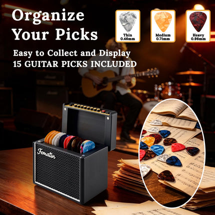 Guitar Pick Holder Box, Amp Speaker Style Guitar Picks Display Case