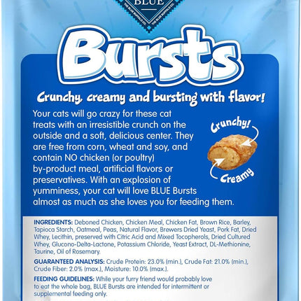 Blue Buffalo Bursts Crunchy & Creamy Cat Treats, Great for Training, Paw-Lickin' Chicken, 2-oz Bag (6 Pack)