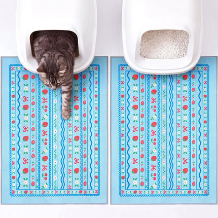 Cat Litter Mat, 2 Pack 33" x 22" Machine Washable for Litter Boxes
