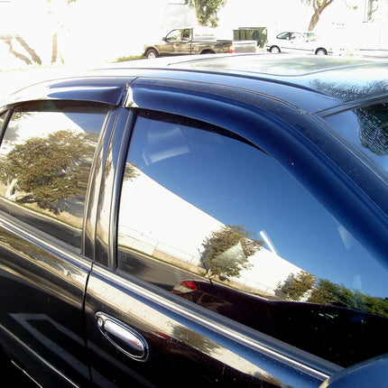 Tuningpros WD2-844B Dark Smoke 4 Pcs Set Window Visor (Outside Mount) Deflector Rain Guard Compatible with 2017-2018 Subaru Legacy Sedan