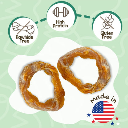 USA Turkey Tendon Rings for Dogs (8oz) - Delicious Grain Free Reward Snack for Small, Medium & Large - photo 2