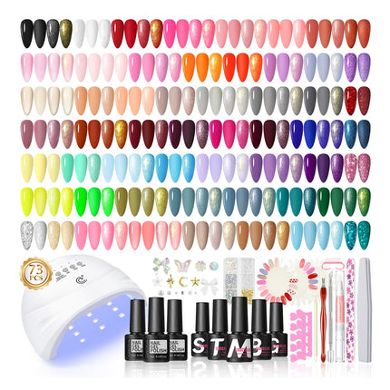 Set de 25PCS de esmalte de uñas en gel colores de otoño, esmalte en gel soak off con brillo y mate, capa superior dorada plateada con glitter, rojo marrón negro blanco verde DIY para mujeres y niñas
