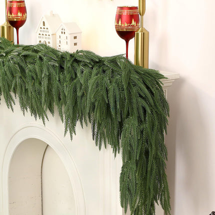 9FT Christmas Garland, Artificial Real Touch Norfolk Pine Garland