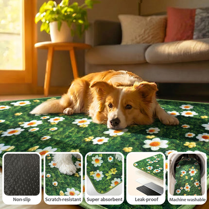 Tapetes lavables para orina de perros, tapetes reutilizables para entrenamiento de cachorros, tapetes y mat ultraabsorbentes gruesos impermeables a prueba de fugas antideslizantes para jaula, corralito, piso, crianza y entrenamiento, 2 pack 18"x24"