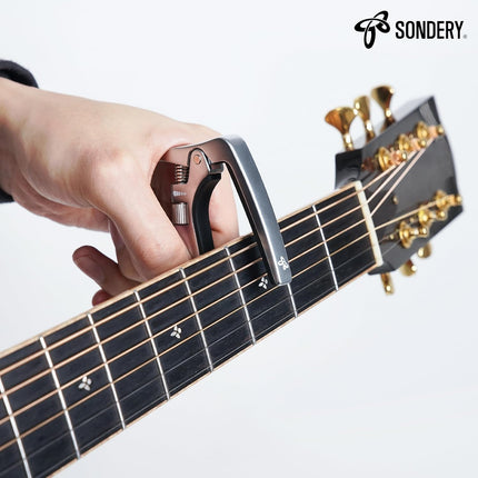 Sondery Capo Professional for Acoustic and Electric Guitars, Trigger Tension Adjustable