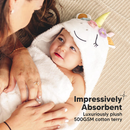 Organic Baby Towel with Hood for Girls, Boys, Soft (Uria)