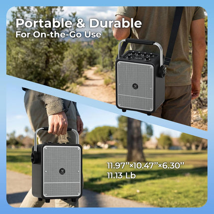 150W High-Power Karaoke Machine with 2 Wireless Microphones, Premium Voice Amplifier/PA System, Portable Bluetooth Speaker with Microphone for Party, Outdoor, Classroom, Singing, Guitar Amp