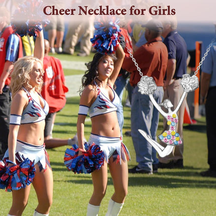 SmileBelle Cheerleader Gymnastics Dance Recital Gifts for Girls, Dance Horse Necklace Cheerleader Outfit as Birthday Gifts for Her, Gymnastics Cheer Necklace Stuff Jewelry as BDAY Gift for Daughter