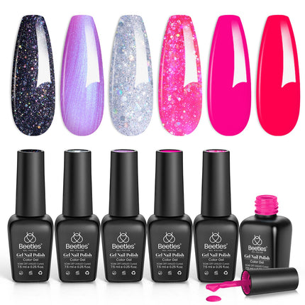 Jelly Gel Nail Polish Set, 6 Colors