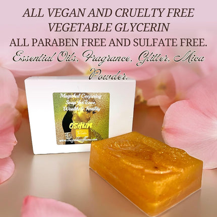 Oshun Spiritual Magickal Soap Bar for Love, Wealth, Fertility and Marriage| Vegan Glycerin Soap | Abundance, Peace & Good Fortune Rituals | Wiccan Pagan Hoodoo Magick
