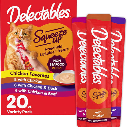 Delectables Squeeze Up Non-Seafood Variety Pack Lickable Cat Treat, 20 Count (Pack of 1)