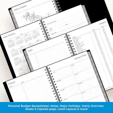 Blue Sky 2025-2026 Weekly and Monthly Academic Year Planner Calendar, July 2025 - June 2026, 5" x 8", Flexible Cover, Wirebound, Laminated Tabs, Enterprise