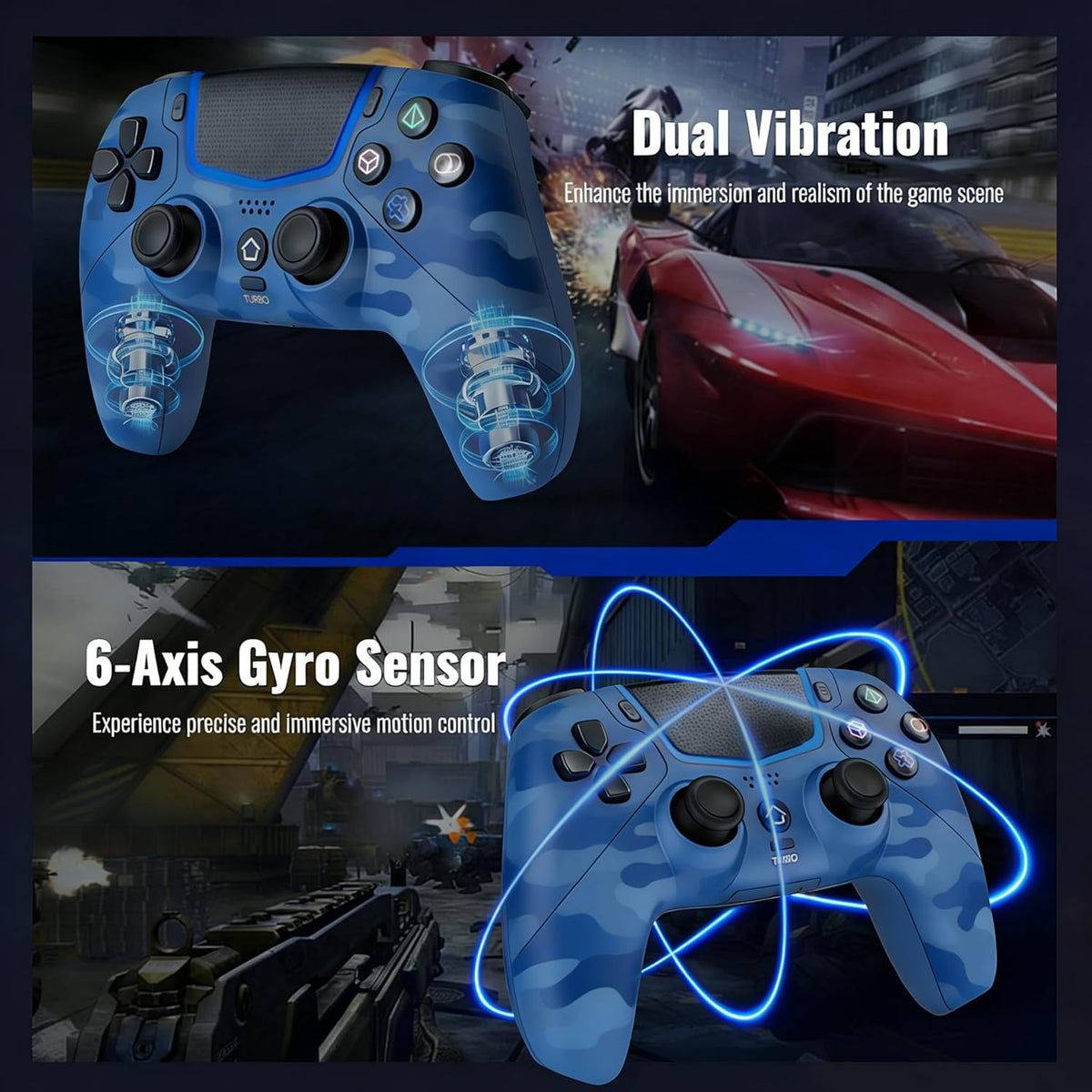 Wireless Controller for PS5, Compatible With PS5/Pro/Slim/PC, Bluetooth Gaming Controller with Hall - photo 3