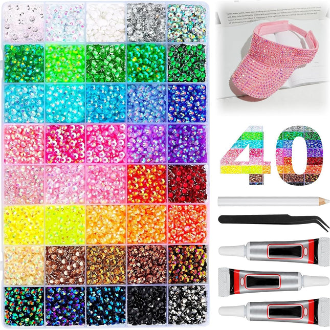Colorful DIY Resin Rhinestone Kit for Bedazzling,Resin Jelly Rhinestones for Bedazzling,Multicolor 3mm Flatback Gems