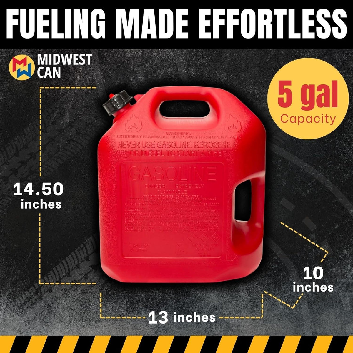 5-Gallon Auto Shut Off Gas Can - Red - photo 3