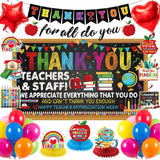 Teacher Appreciation Decorations Set with Backdrop and Swirls
