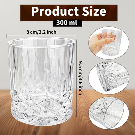 16 Pcs Whiskey Glasses 10 Oz Rocks Glasses Old Fashioned Glass Clear Bar Glass for Liquor Cocktail Whiskey Drinking Men Father Birthday Thanksgiving Gifts