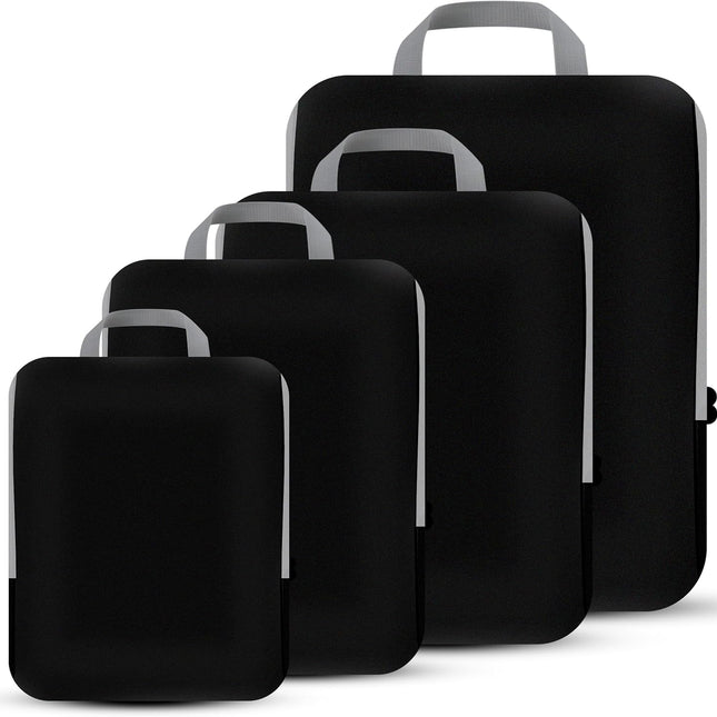 Black Compression Packing Cubes with Double Zippers