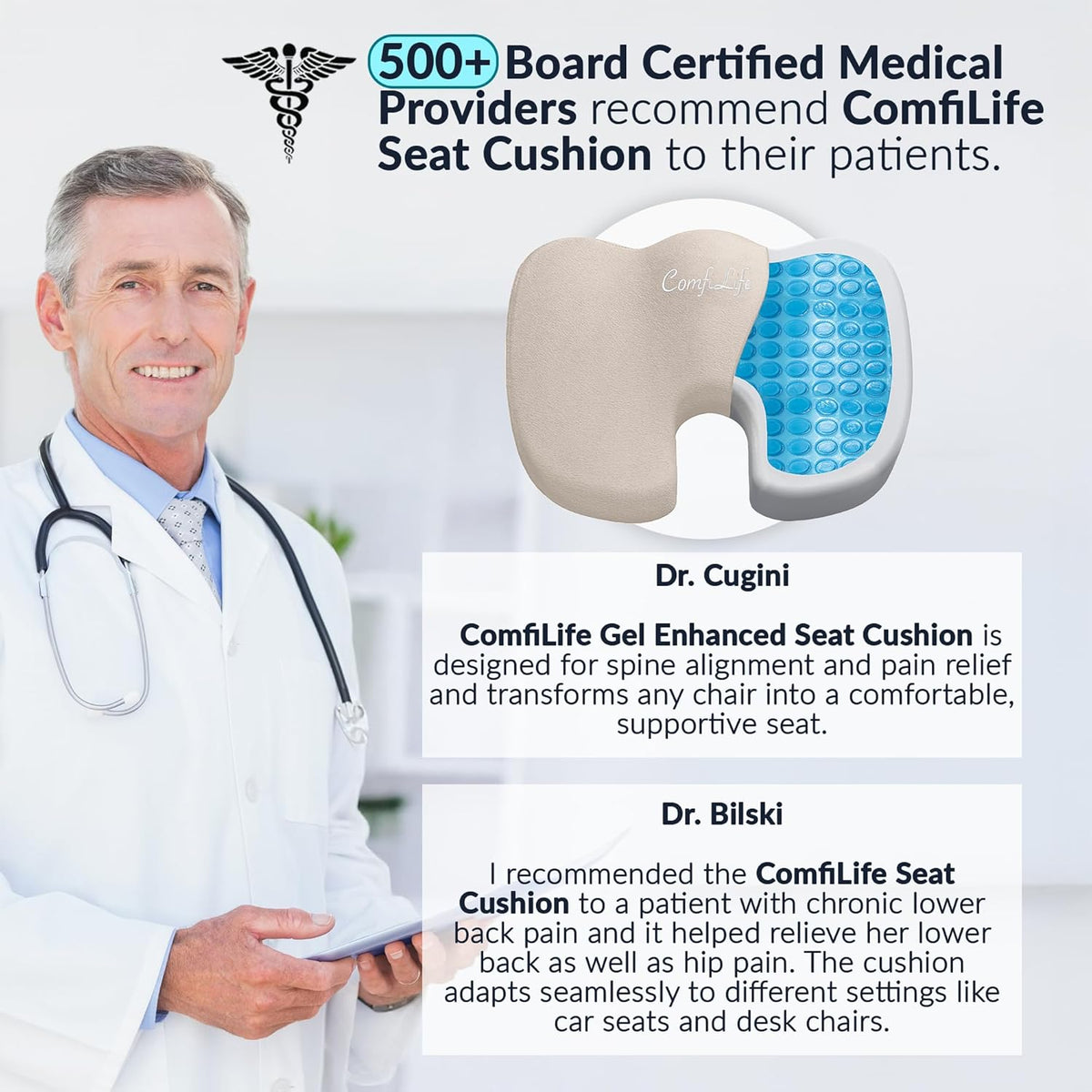 Premium Gel & Memory Foam Seat Cushion – Doctor Recommended Office Chair Cushion, Car Seat Cushion  - photo 3