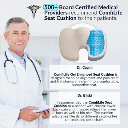 Premium Gel & Memory Foam Seat Cushion – Doctor Recommended Office Chair Cushion, Car Seat Cushion  - photo 3