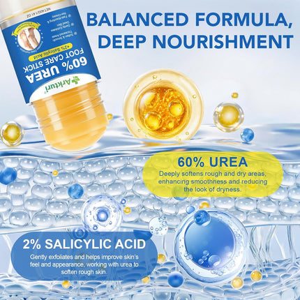 Urea Cream, Maximum Strength Urea Foot Cream, 60% Urea Cream Stick plus 2% Salicylic Acid Callus Remover for Dry Cracked Heels, Hands, Knees, Exfoliating Moisturizer, Dead Skin Remover Foot Balm 1.4OZ