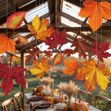20 Pcs Large Fall Thanksgiving Maple Leaf Hanging Decoration