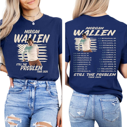 Country Music Tour Style T Shirt Vintage American Flag Print Casual Short Sleeve Concert Tee