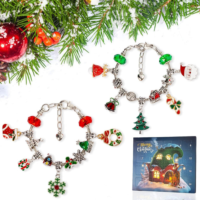 Christmas Countdown Advent Calendar Bracelets 2026 for Kids Girls Gift