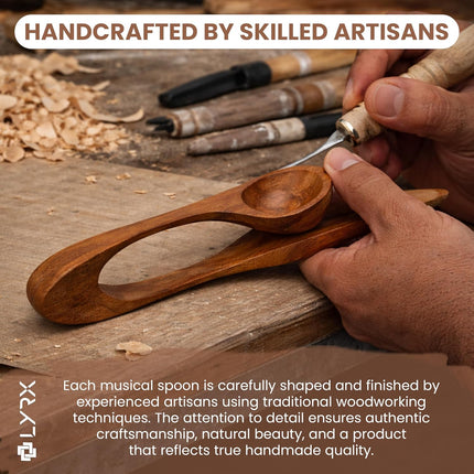 Musical Wooden Spoons – 9" Handcrafted Rosewood Folk Percussion Instrument for Irish Celtic Rhythm, Hand Percussion, Acoustic Jam, Live Music & Unique Gifts