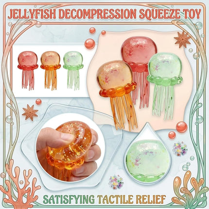 Jellyfish Squeeze Toys, Drop Malt Sugar Balls Relieve Stress, Sensory Toy with a Super Solid Squish for Adult, Squishy Ultra Squishy and Moldable Slow Rise