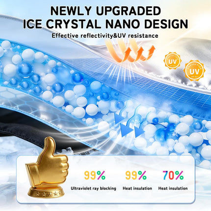 Custom Fit Windshield Sun Shade for Chevy Silverado 2019-2026, Blocks UV & Heat, Front Window Sunshade Accessories, Easy Fold & Store Keep Your Car Cooler
