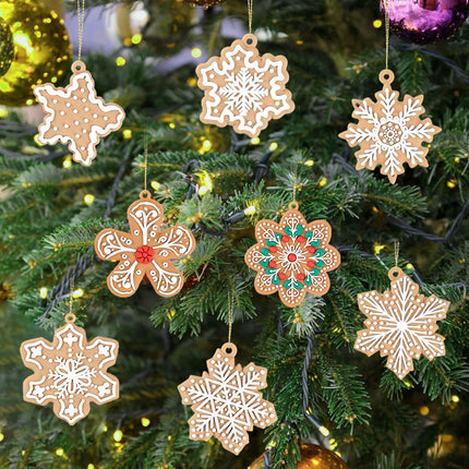 16pcs Gingerbread Man Ornaments for Christmas Tree Decorations