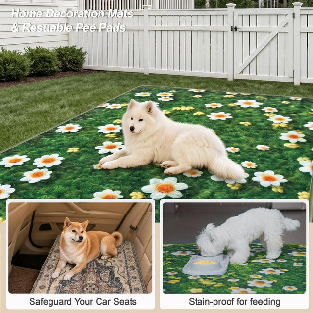 Washable Pee Pads for Dogs, Reusable Puppy Potty Training Pads, Ultra-Absorbent Thick Waterproof Leak-Proof Non-Slip Pads & Mat for Crate, Playpen, Floor, Whelping & Housebreaking , 2 Pack 18"x24"
